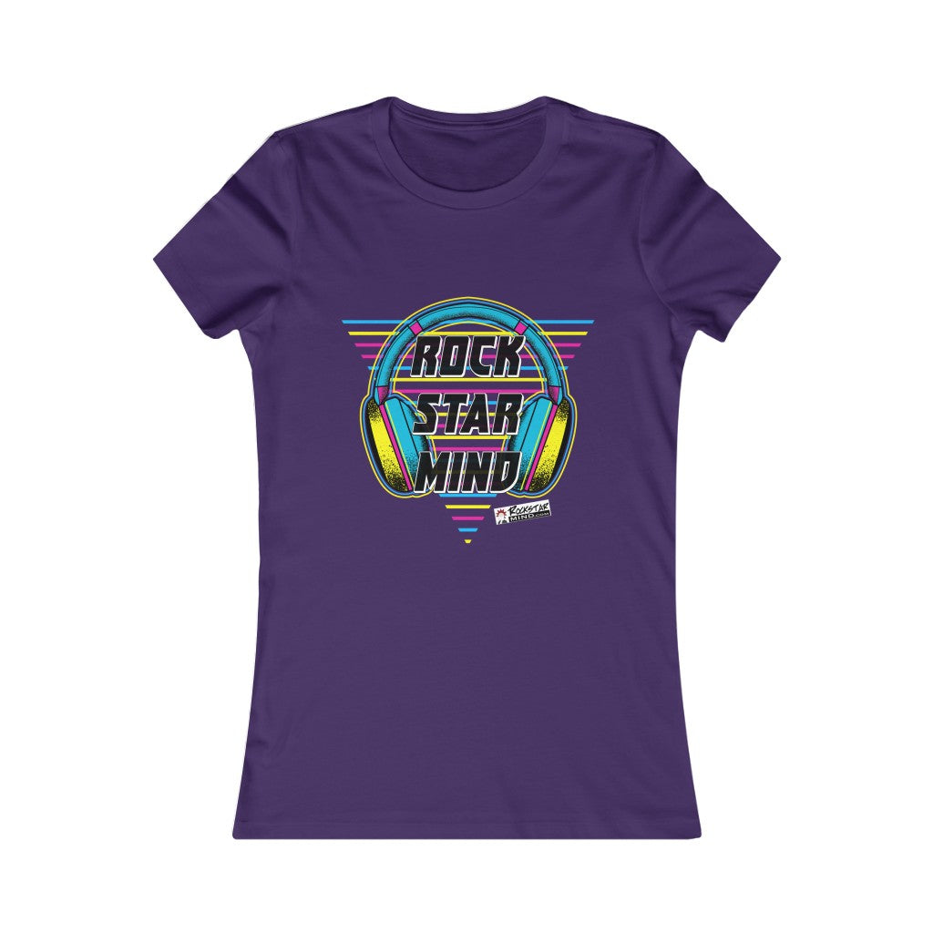 Rockstar Mind Neon Headphones Ladies Tee