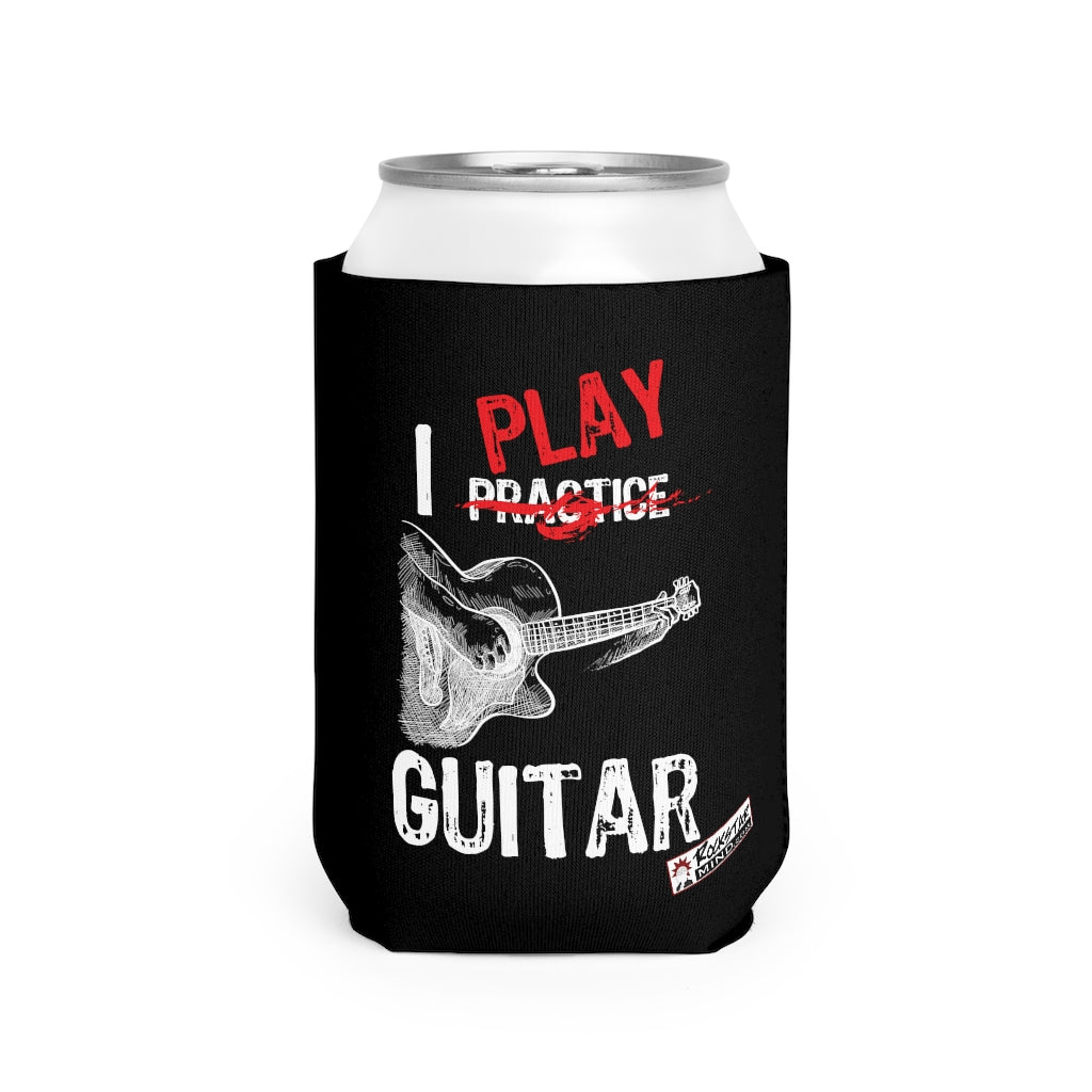 I PLAY Guitar - can cooler sleeve (aka "koozie") (Black)