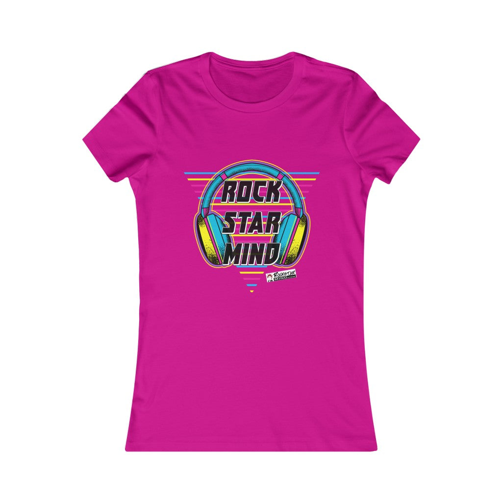 Rockstar Mind Neon Headphones Ladies Tee