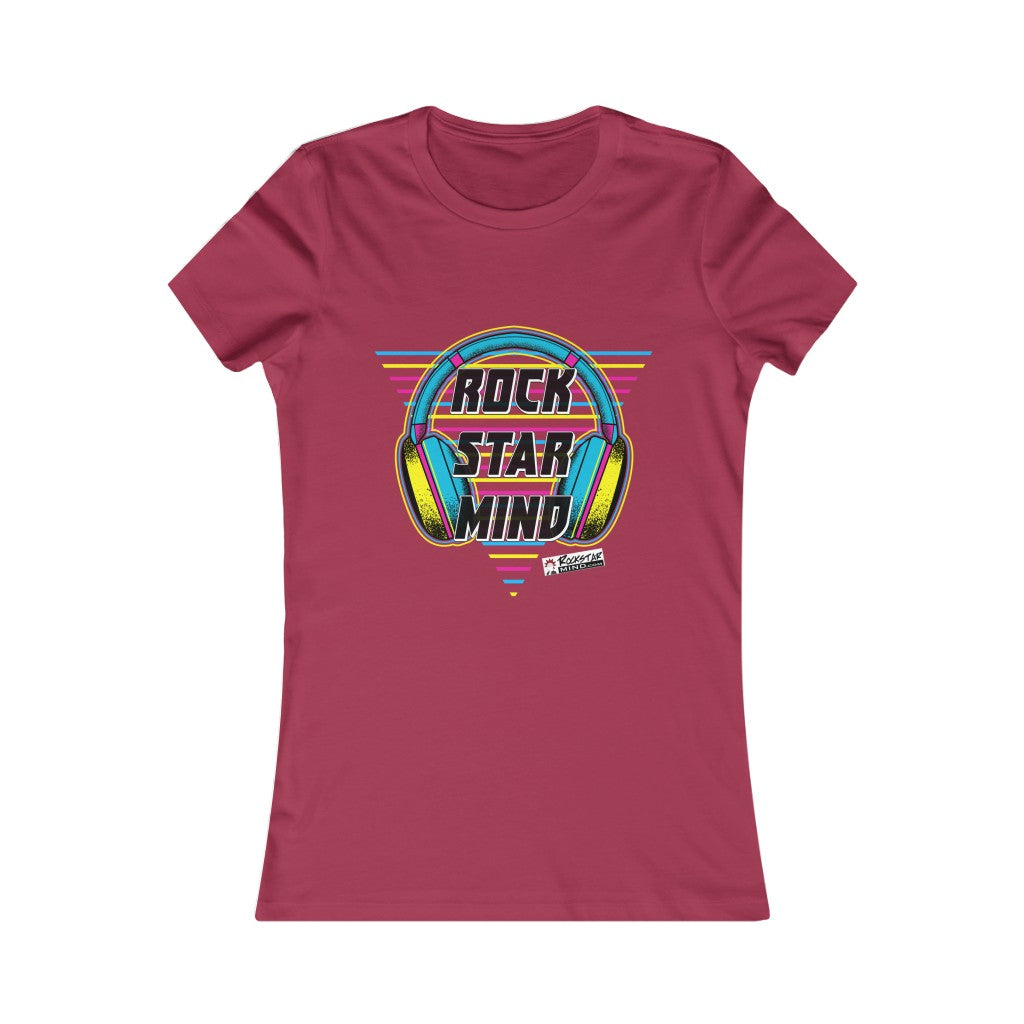 Rockstar Mind Neon Headphones Ladies Tee