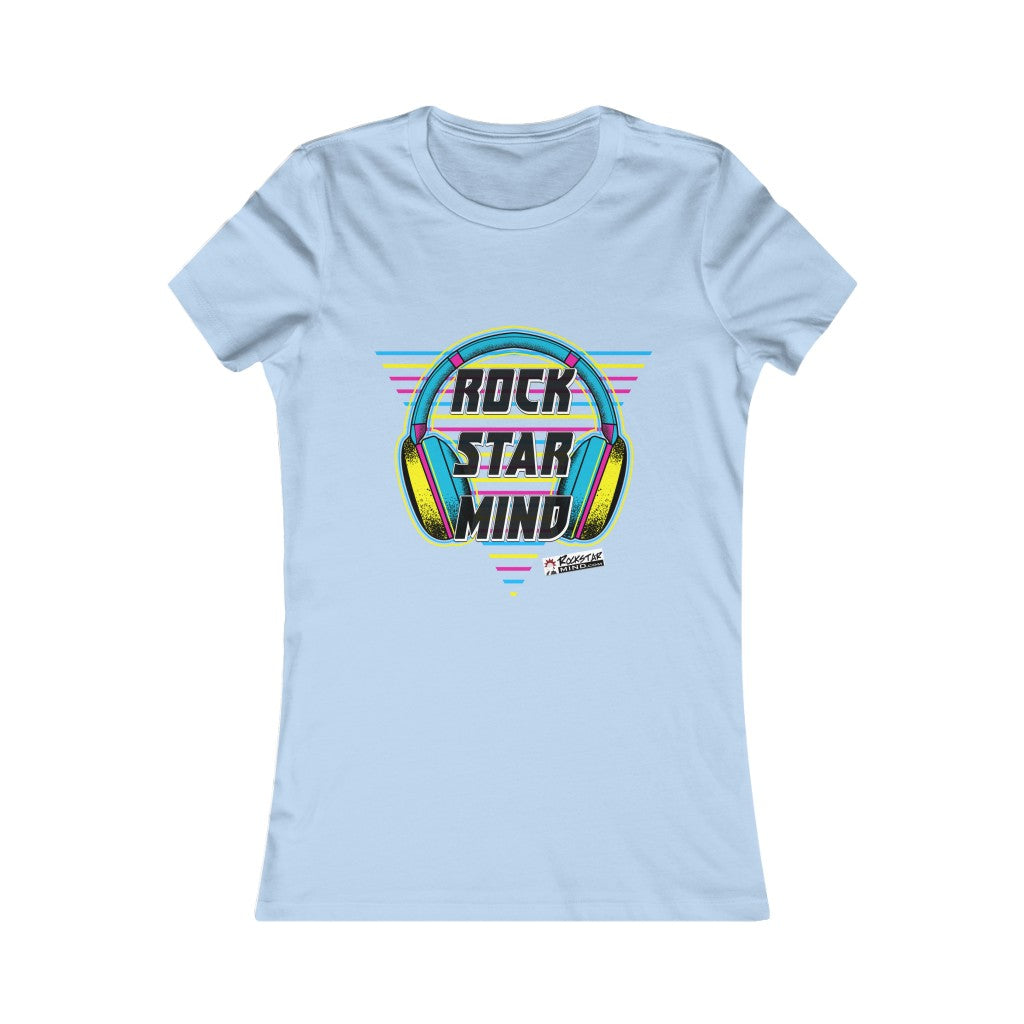 Rockstar Mind Neon Headphones Ladies Tee